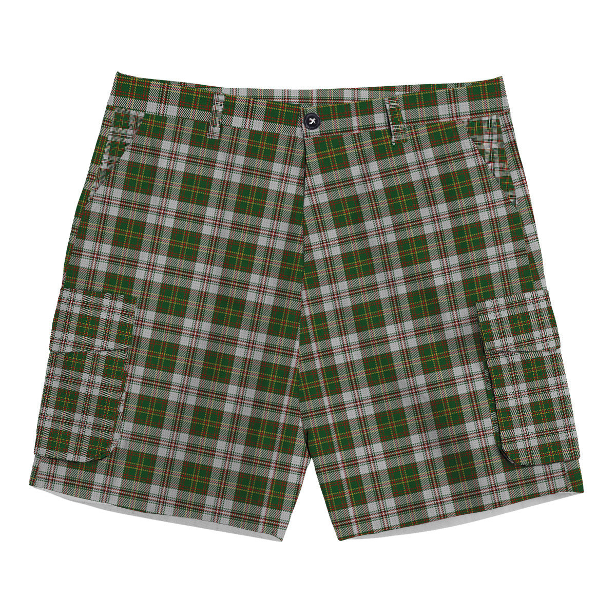ScotsTee Shop Scottish Hay White Dress Tartan Plaid Cargo Shorts for Men