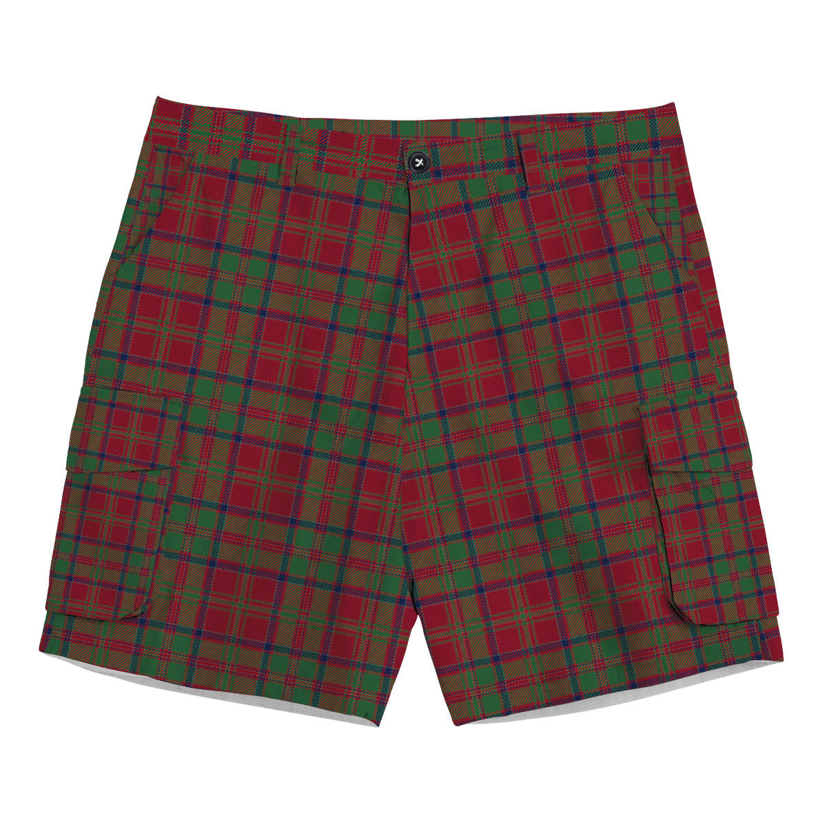 ScotsTee Shop Scottish MacDonald of Glencoe Modern Tartan Plaid Cargo Shorts for Men