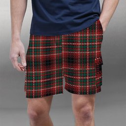 ScotsTee Shop Scottish Innes of Cowie Modern Tartan Plaid Cargo Shorts for Men