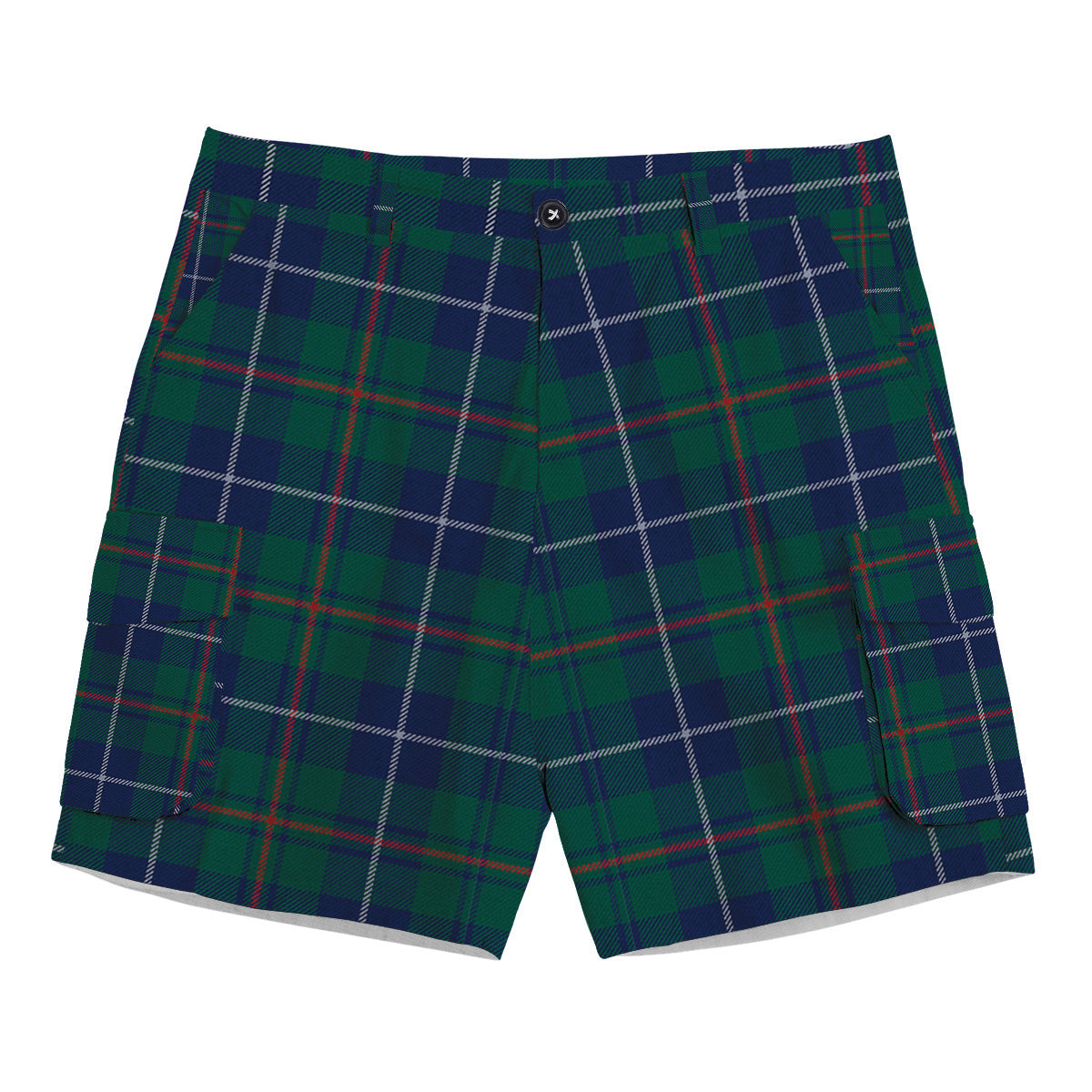 ScotsTee Shop Scottish Irvine of Bonshaw Tower Modern Tartan Plaid Cargo Shorts for Men