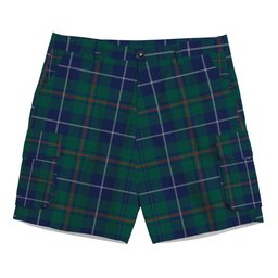 ScotsTee Shop Scottish Irvine of Bonshaw Tower Modern Tartan Plaid Cargo Shorts for Men