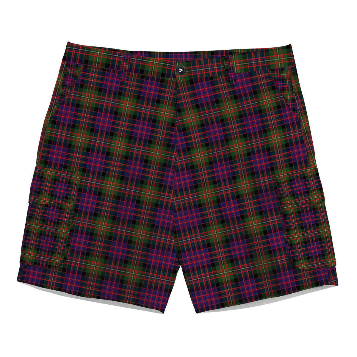 ScotsTee Shop Scottish McDonell Of Glengarry Modern Tartan Plaid Cargo Shorts for Men