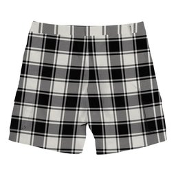 ScotsTee Shop Scottish McFie Black & White Modern Tartan Plaid Cargo Shorts for Men
