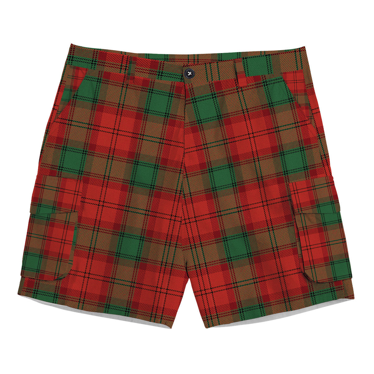 ScotsTee Shop Scottish Lindsay Black lines Ancient Tartan Plaid Cargo Shorts for Men