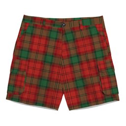 ScotsTee Shop Scottish Lindsay Black lines Ancient Tartan Plaid Cargo Shorts for Men