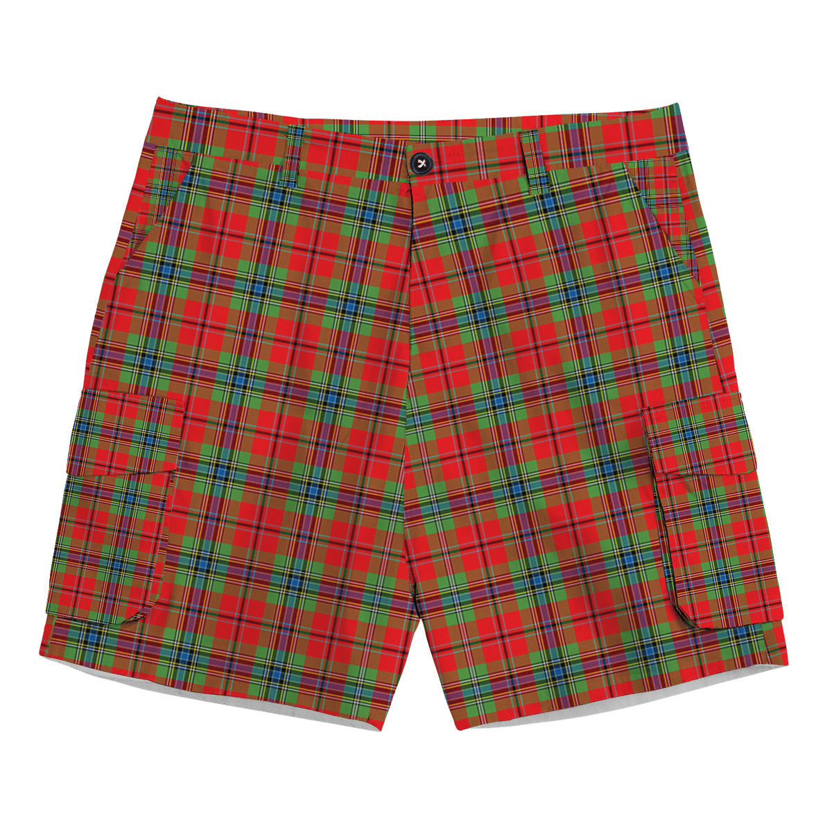 ScotsTee Shop Scottish McLean of Duart Modern Tartan Plaid Cargo Shorts for Men