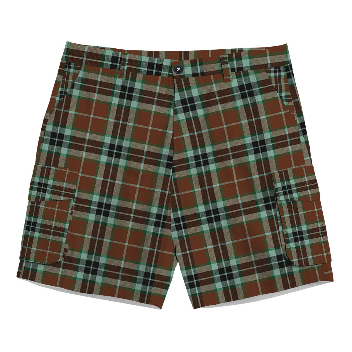 ScotsTee Shop Scottish Thompson Society Hunting Modern Tartan Plaid Cargo Shorts for Men