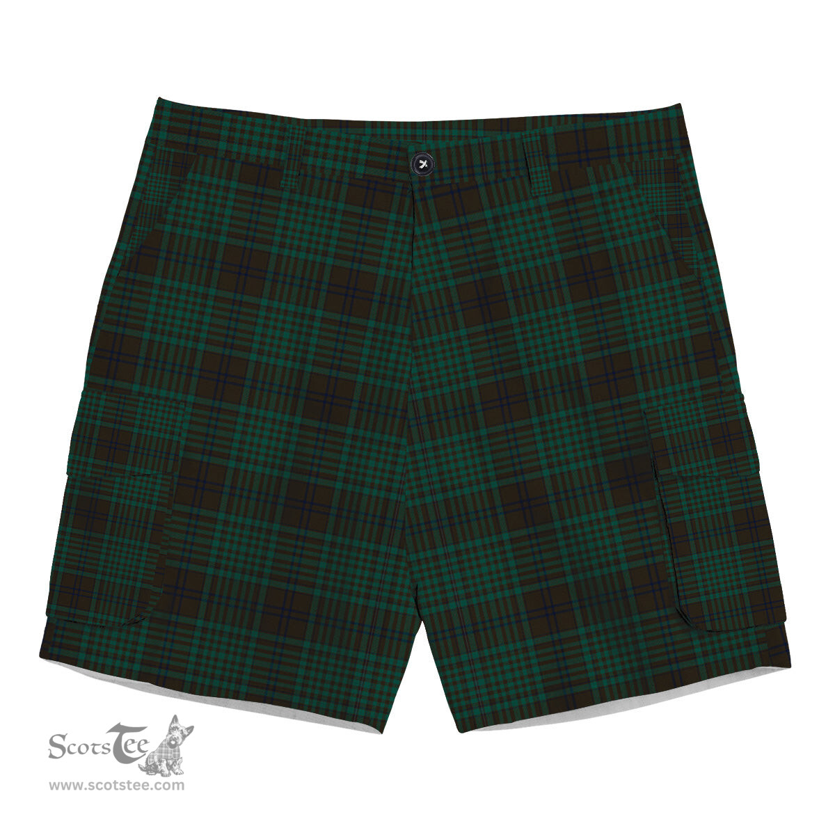 ScotsTee Shop Scottish MacGillivray Hunting Modern Tartan Plaid Cargo Shorts for Men