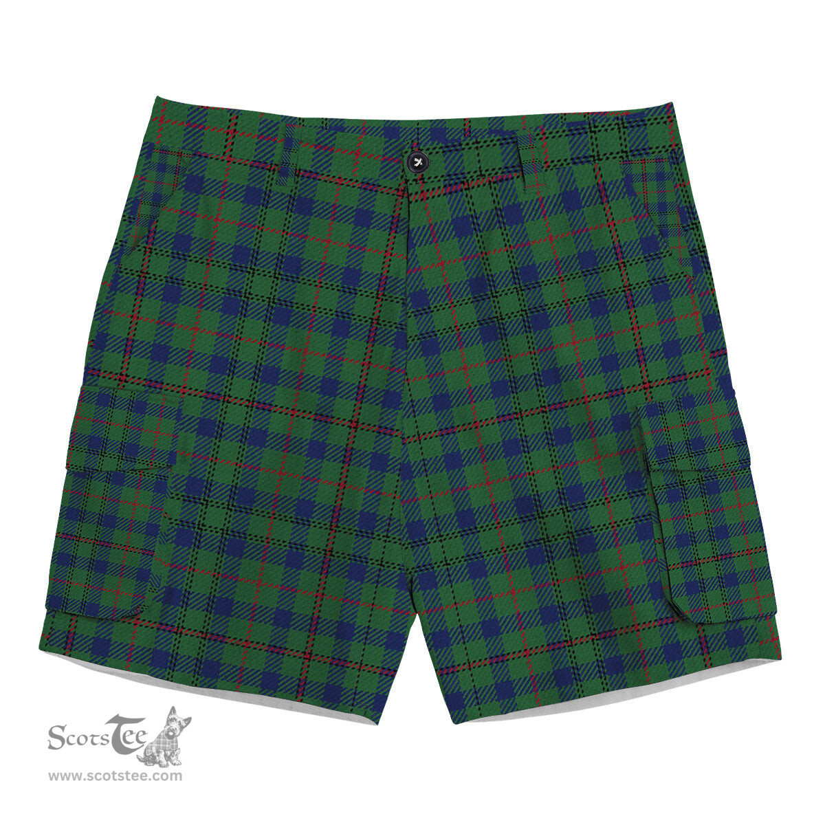 ScotsTee Shop Scottish Moncreiffe of Atholl Modern Tartan Plaid Cargo Shorts for Men