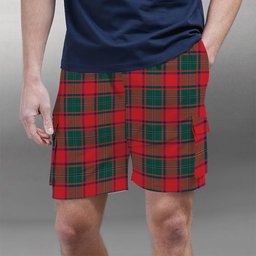 ScotsTee Shop Scottish MacPhail Blue Bands Modern Tartan Plaid Cargo Shorts for Men