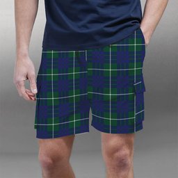 ScotsTee Shop Scottish Hamilton Hunting Modern Tartan Plaid Cargo Shorts for Men