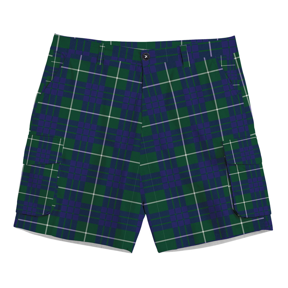 ScotsTee Shop Scottish Hamilton Hunting Modern Tartan Plaid Cargo Shorts for Men