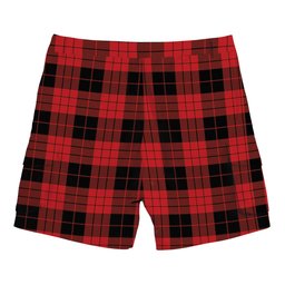 ScotsTee Shop Scottish McLeod Black and Red Modern Tartan Plaid Cargo Shorts for Men