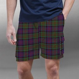 ScotsTee Shop Scottish McDonald of Clan Ranald Modern Tartan Plaid Cargo Shorts for Men