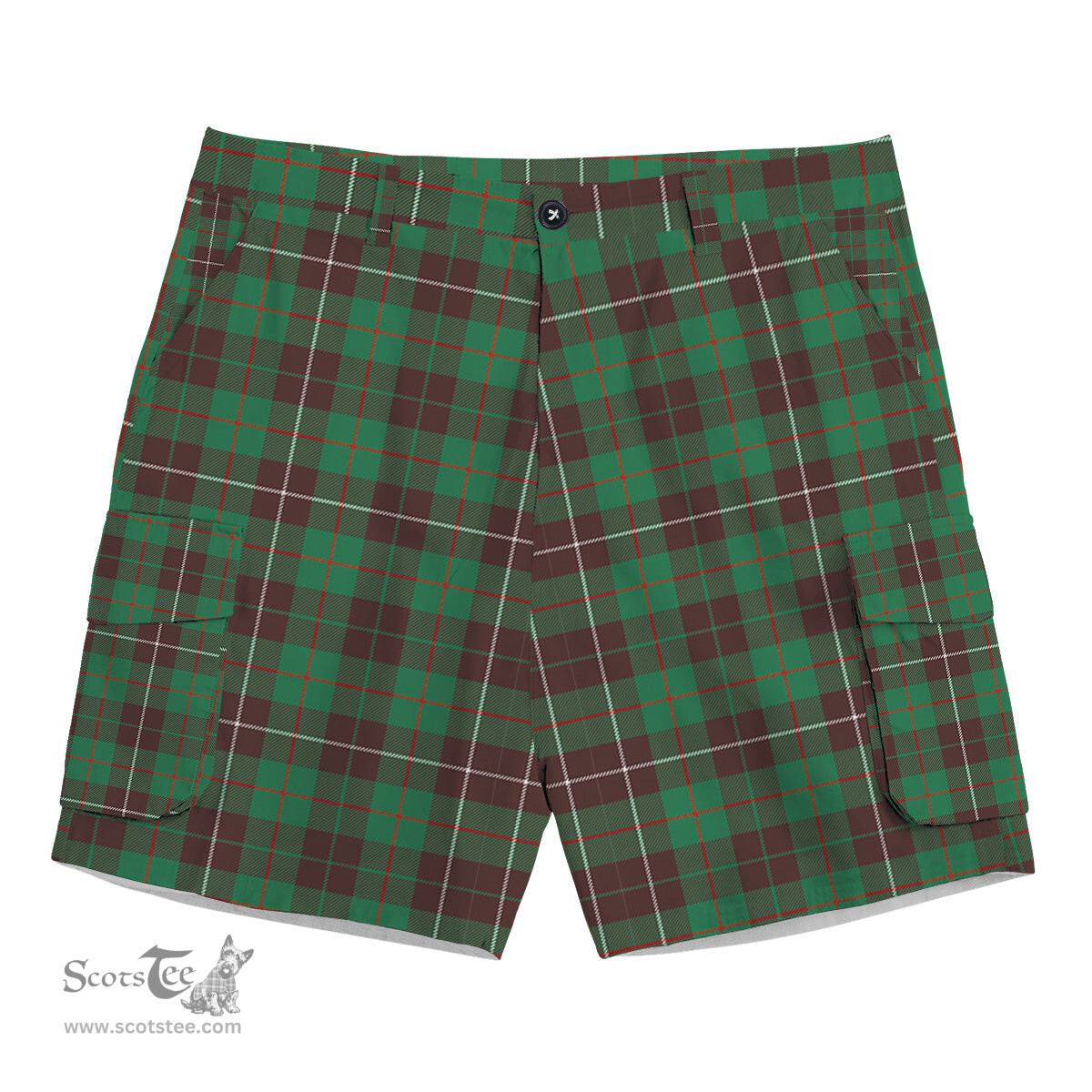 ScotsTee Shop Scottish MacKinnon Hunting Ancient Tartan Plaid Cargo Shorts for Men