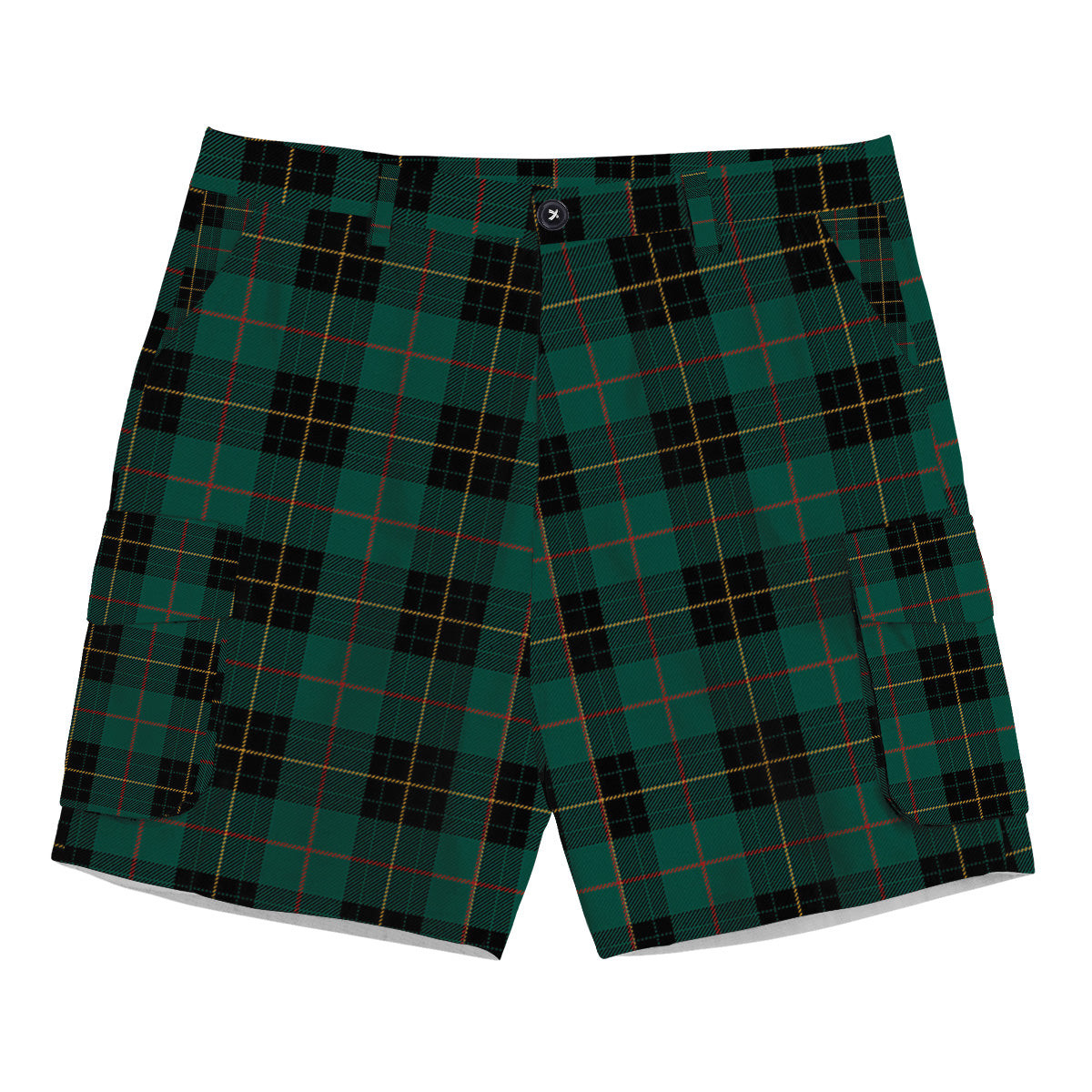 ScotsTee Shop Scottish McArthur-Fox Hunting Modern Tartan Plaid Cargo Shorts for Men