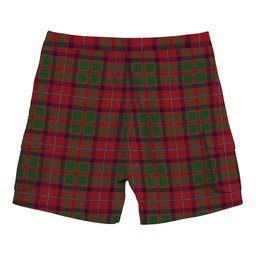 ScotsTee Shop Scottish Shaw of Tordarroch Red Dress Tartan Plaid Cargo Shorts for Men