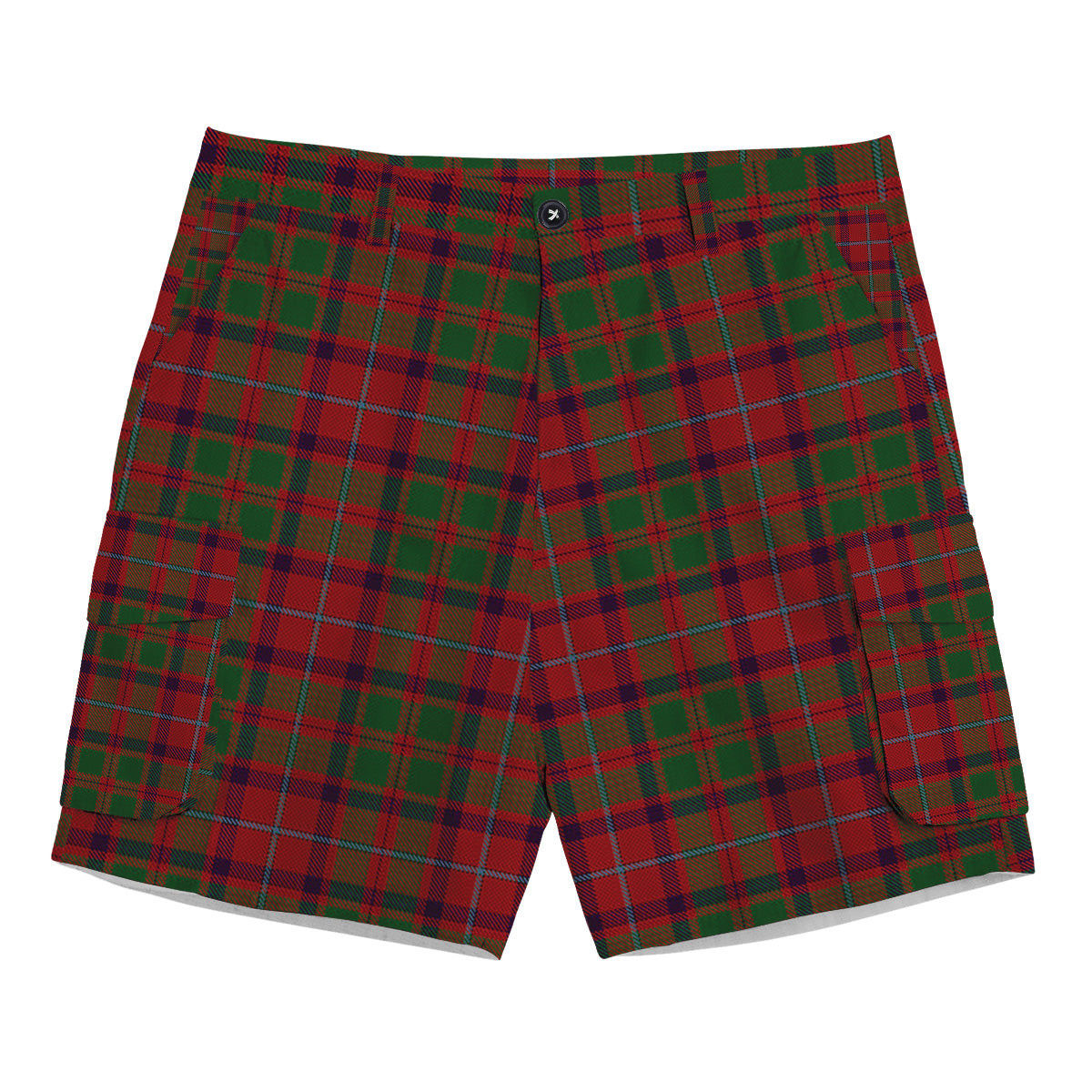 ScotsTee Shop Scottish Shaw of Tordarroch Red Dress Tartan Plaid Cargo Shorts for Men