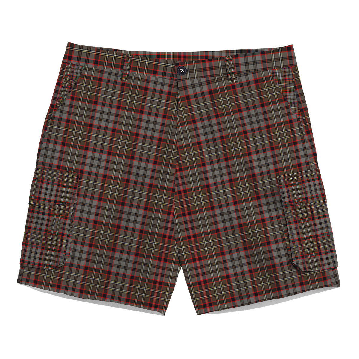 ScotsTee Shop Scottish Nicolson Hunting Weathered Tartan Plaid Cargo Shorts for Men