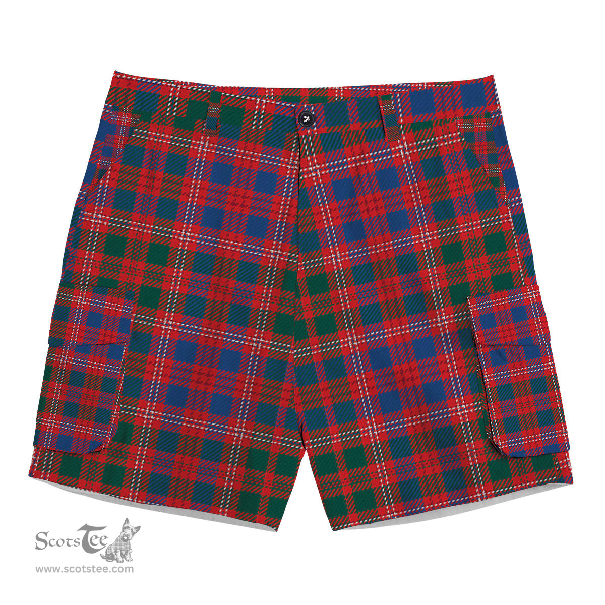 ScotsTee Shop Scottish MacColl Hunting Modern Tartan Plaid Cargo Shorts for Men