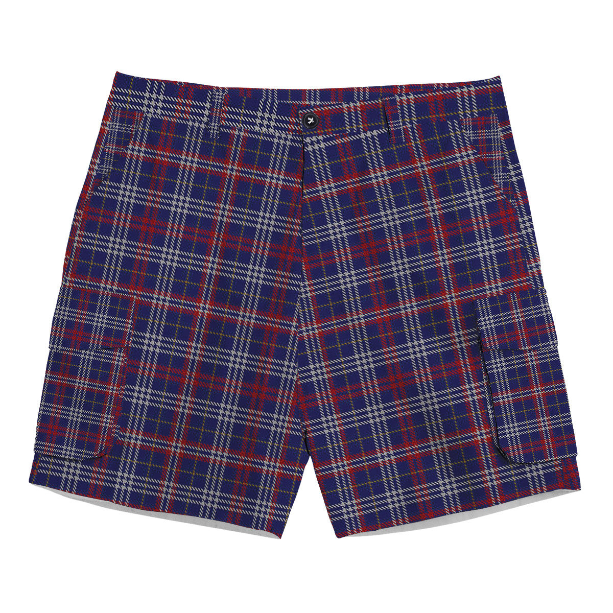 ScotsTee Shop Scottish Parker USA Tartan Plaid Cargo Shorts for Men