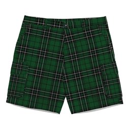 ScotsTee Shop Scottish MacLean of Duart Hunting Tartan Plaid Cargo Shorts for Men