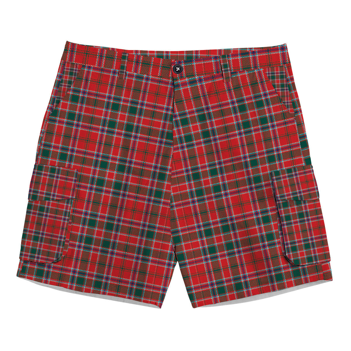ScotsTee Shop Scottish McDonald of Lochmaddy Modern Tartan Plaid Cargo Shorts for Men