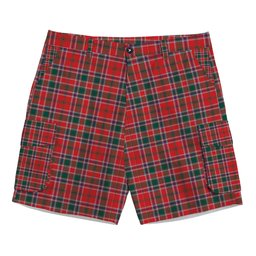 ScotsTee Shop Scottish McDonald of Lochmaddy Modern Tartan Plaid Cargo Shorts for Men