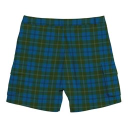 ScotsTee Shop Scottish Melville Two black lines Tartan Plaid Cargo Shorts for Men