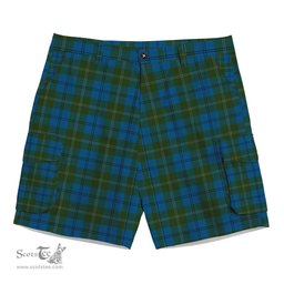ScotsTee Shop Scottish Melville Two black lines Tartan Plaid Cargo Shorts for Men