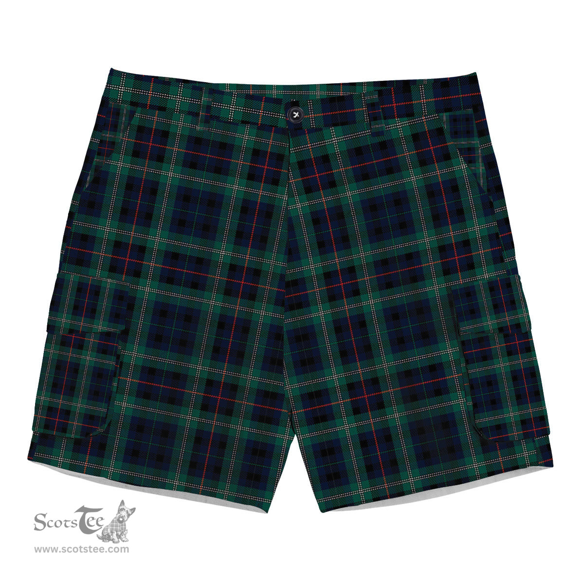ScotsTee Shop Scottish Stevenson Hunting Modern Tartan Plaid Cargo Shorts for Men