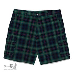 ScotsTee Shop Scottish Stevenson Hunting Modern Tartan Plaid Cargo Shorts for Men
