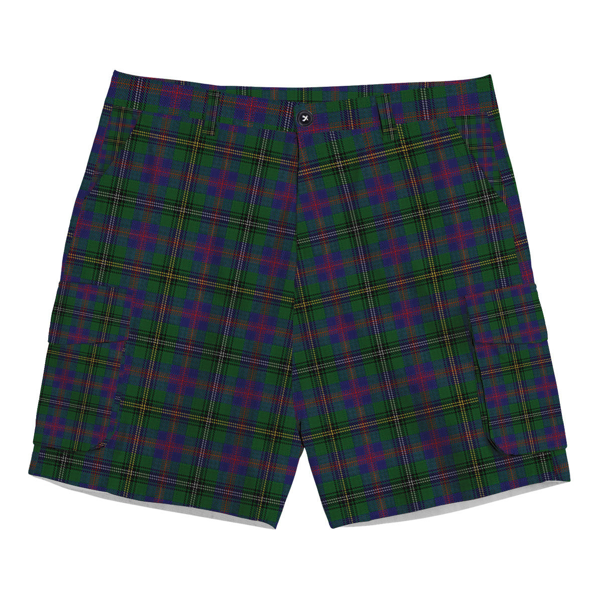 ScotsTee Shop Scottish Wood Clan Family Tartan Plaid Cargo Shorts for Men