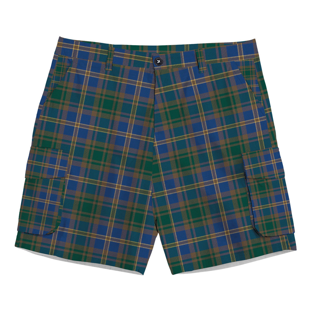 ScotsTee Shop Scottish Strang of Balkaskie Modern Tartan Plaid Cargo Shorts for Men