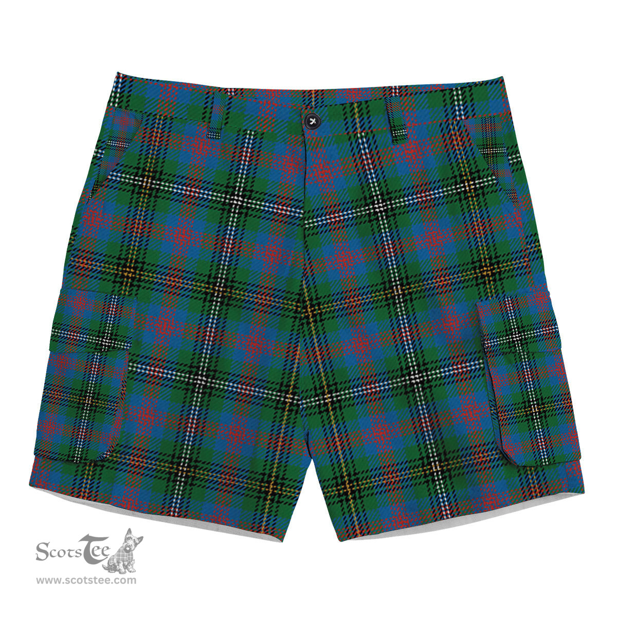 ScotsTee Shop Scottish Wood Ancient Clan Tartan Plaid Cargo Shorts for Men