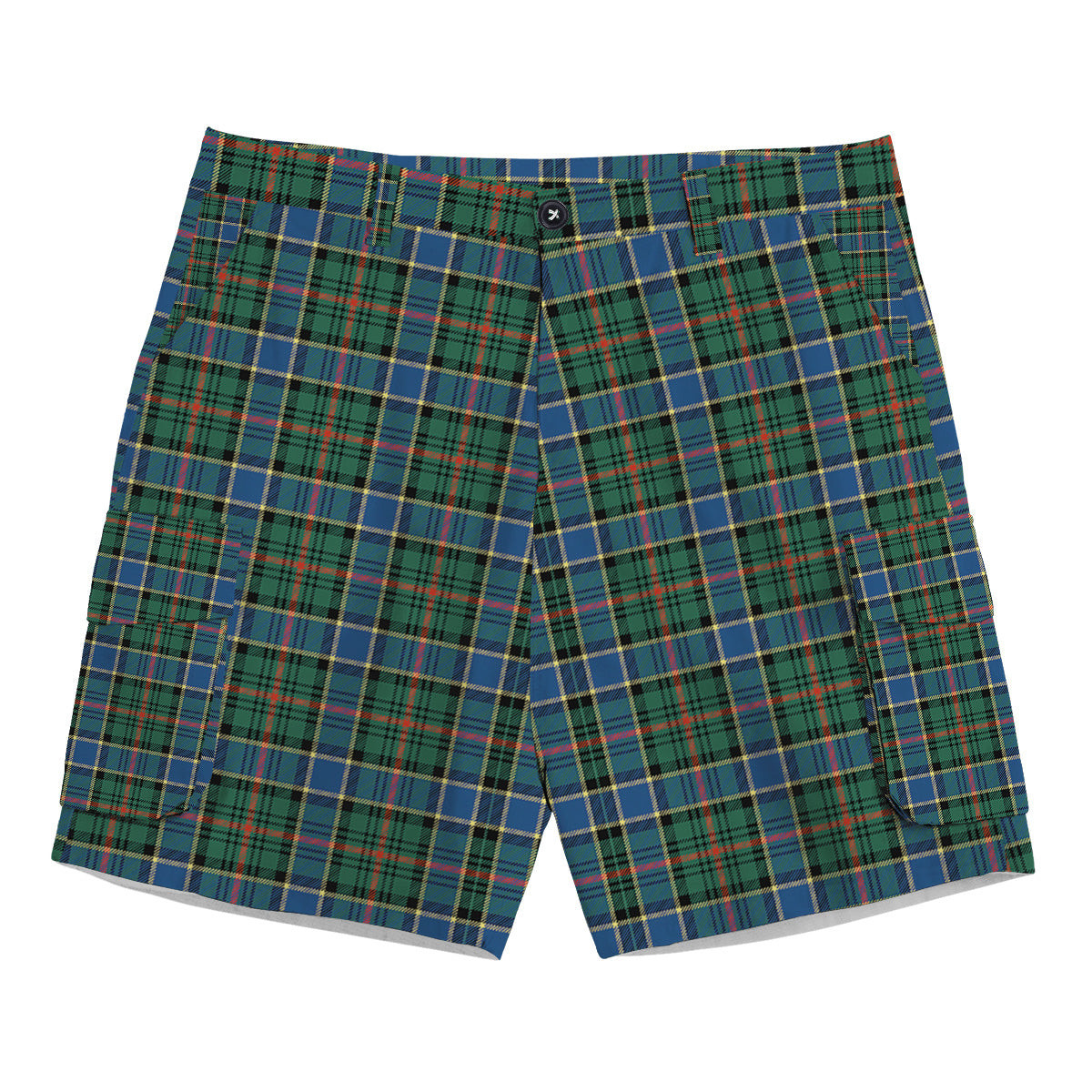 ScotsTee Shop Scottish Ogilvie (Ogilvy) Hunting Ancient Tartan Plaid Cargo Shorts for Men