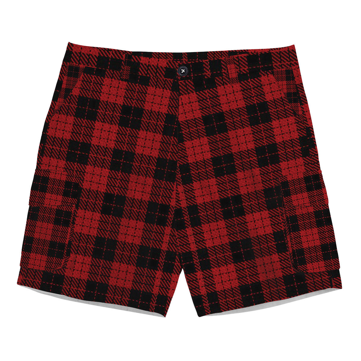 ScotsTee Shop Scottish MacLeod Black and Red Tartan Plaid Cargo Shorts for Men