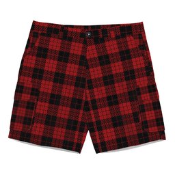 ScotsTee Shop Scottish MacLeod Black and Red Tartan Plaid Cargo Shorts for Men