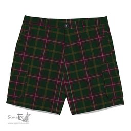 ScotsTee Shop Scottish Hall from Springbrook and Newtown Tartan Plaid Cargo Shorts for Men