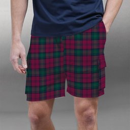 ScotsTee Shop Scottish Lindsay #2 Modern Clan Tartan Plaid Cargo Shorts for Men