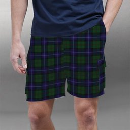 ScotsTee Shop Scottish Urquhart White Line Tartan Plaid Cargo Shorts for Men