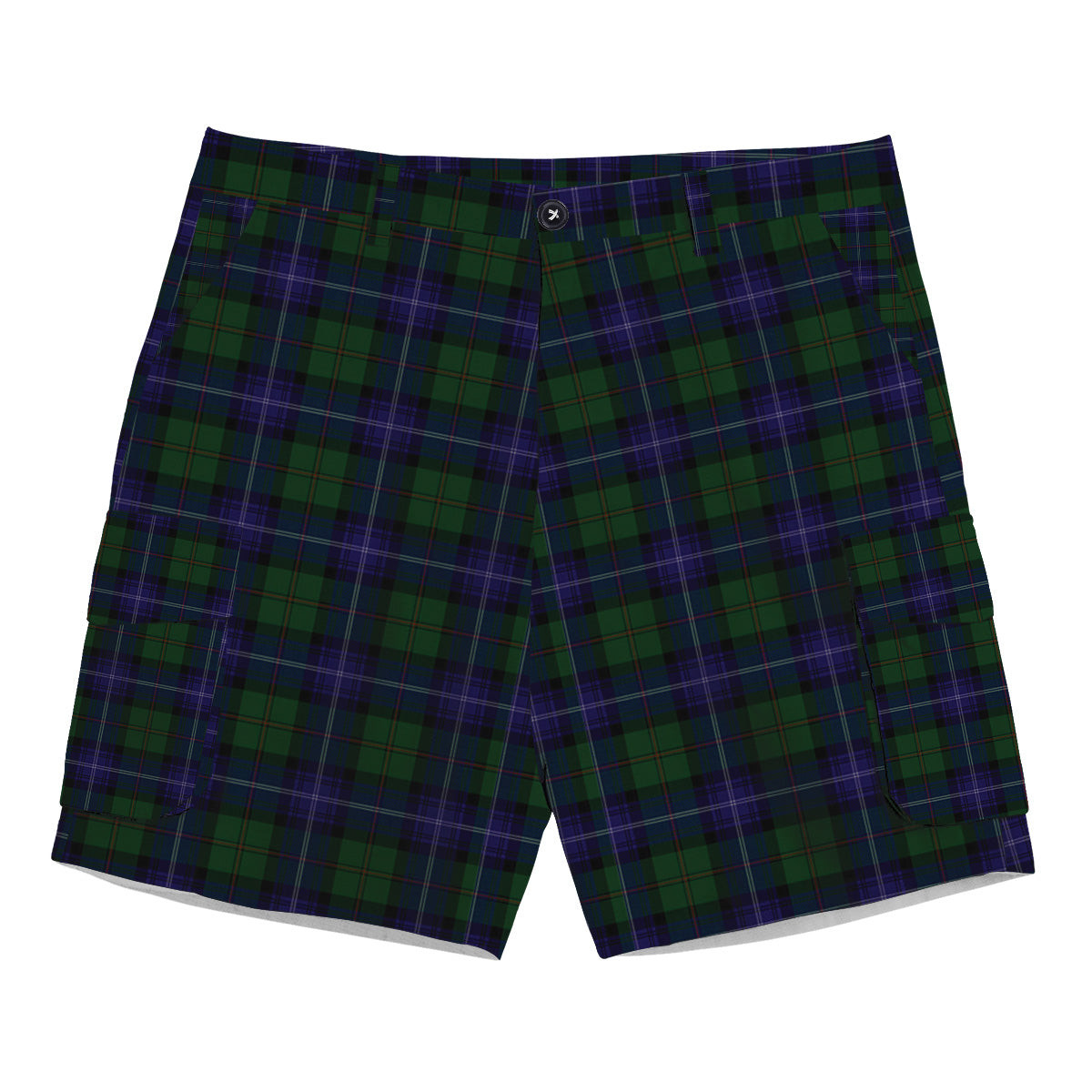 ScotsTee Shop Scottish Urquhart White Line Tartan Plaid Cargo Shorts for Men