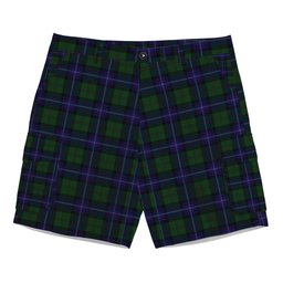 ScotsTee Shop Scottish Urquhart White Line Tartan Plaid Cargo Shorts for Men