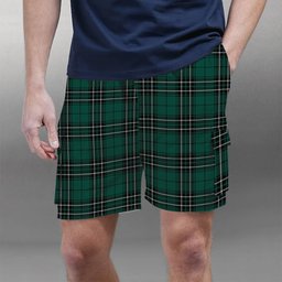 ScotsTee Shop Scottish MacLean of Duart Hunting Modern Tartan Plaid Cargo Shorts for Men