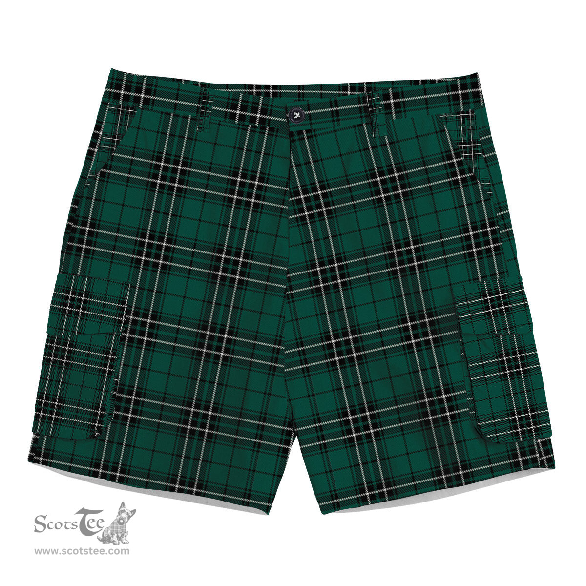 ScotsTee Shop Scottish MacLean of Duart Hunting Modern Tartan Plaid Cargo Shorts for Men