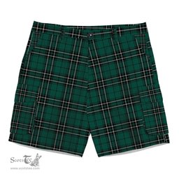 ScotsTee Shop Scottish MacLean of Duart Hunting Modern Tartan Plaid Cargo Shorts for Men