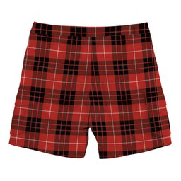 ScotsTee Shop Scottish Munro Black and Red Ancient Tartan Plaid Cargo Shorts for Men