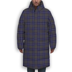 ScotsTee Shop Scottish Alexander of Menstry Premium Tartan Long Down Jacket Winter White Duck Down Plaid