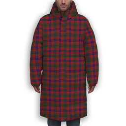 ScotsTee Shop Scottish Abernethy Colerain, USA Premium Tartan Long Down Jacket Winter White Duck Down Plaid