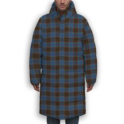 ScotsTee Shop Scottish Anderson Coulson Bonner 2 Premium Tartan Long Down Jacket Winter White Duck Down Plaid
